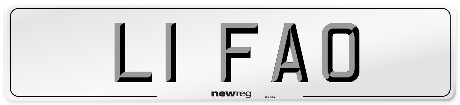L1 FAO Number Plate from New Reg